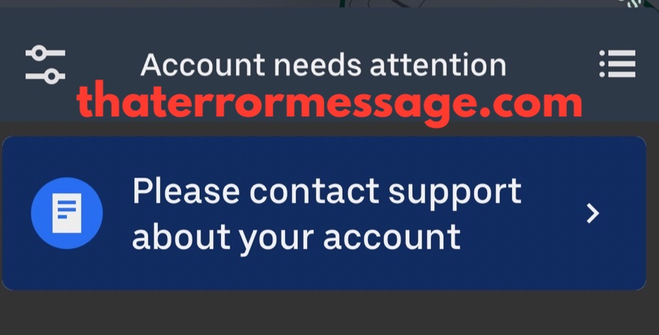 Account Needs Attention Contact Support Uber