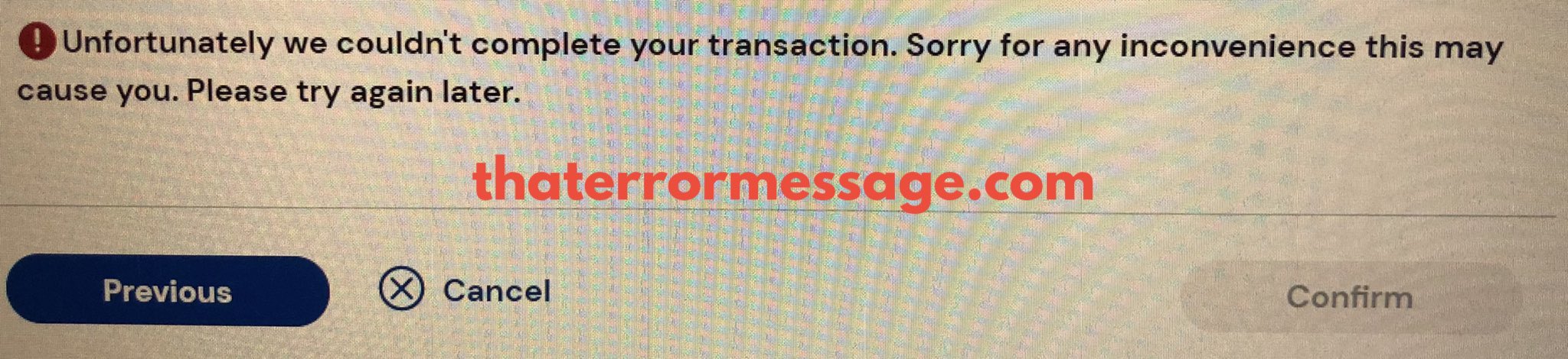 Couldnt Complete Transaction Tsb