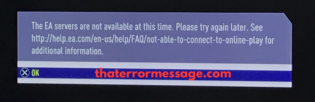 The Ea Servers Are Not Available At This Time