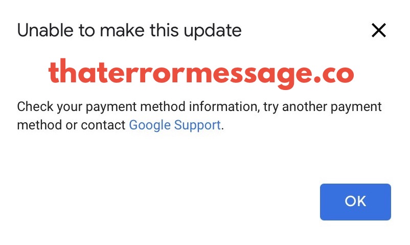 Unable To Make This Update Google Pay