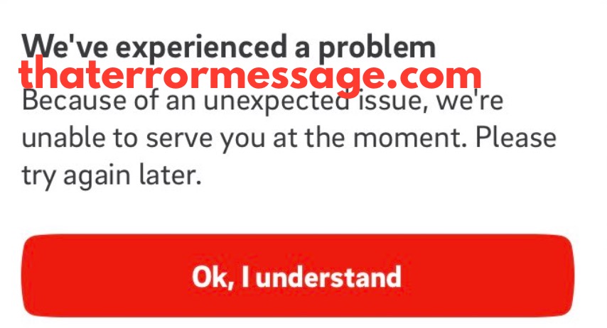 We Ve Experienced A Problem E On