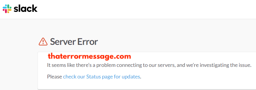 Server Error Slack
