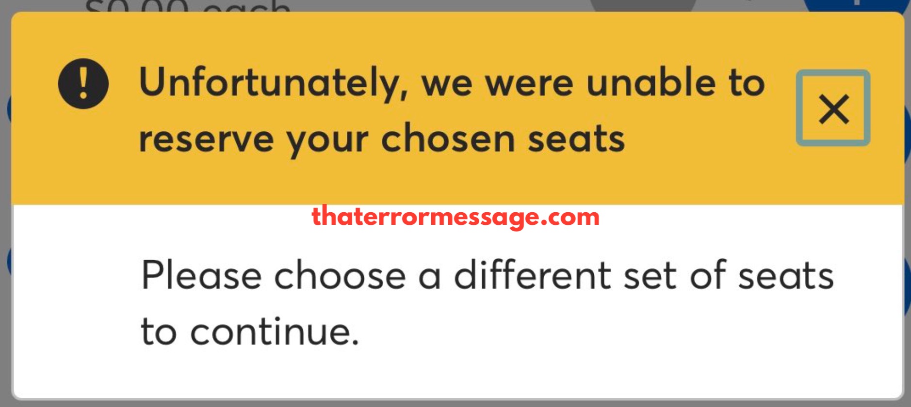 We Are Unable To Reserve Your Chose Seats Ticketmaster