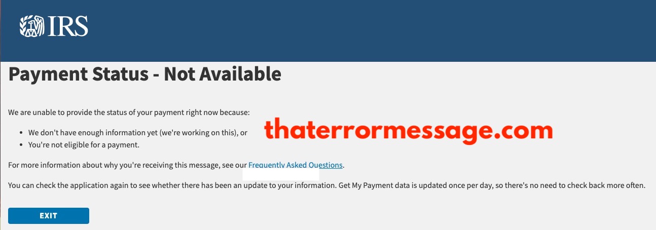 Payment Status Not Available Irs