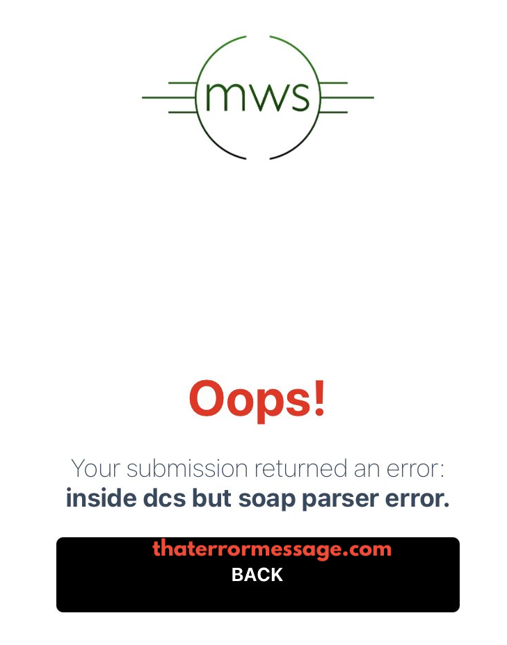 Inside Dcs But Soap Parser Error Mws Nimc
