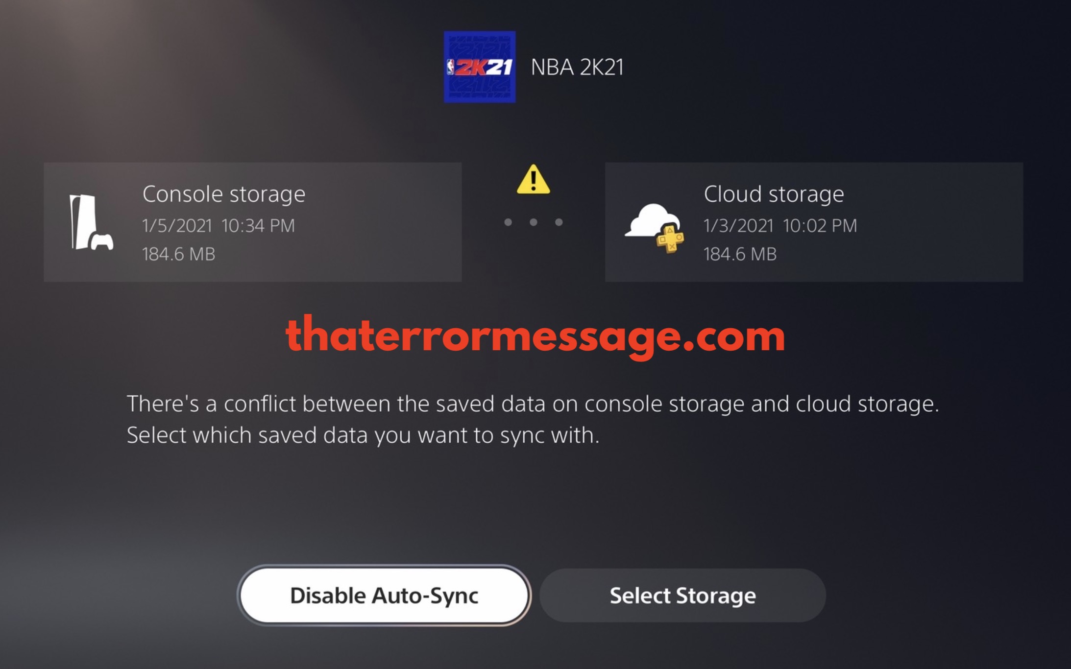 Conflict Between The Saved Data On Console Storage Nba 2k21