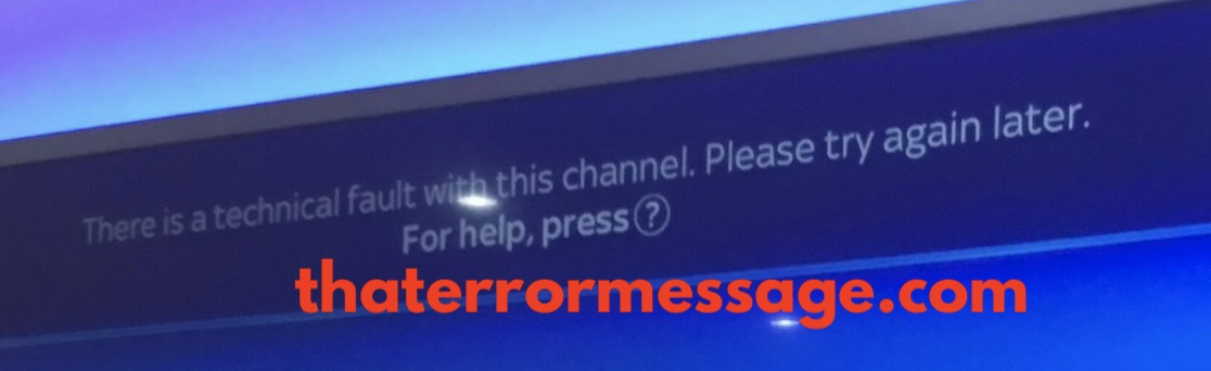 There Is A Technical Fault With This Channel Sky Tv