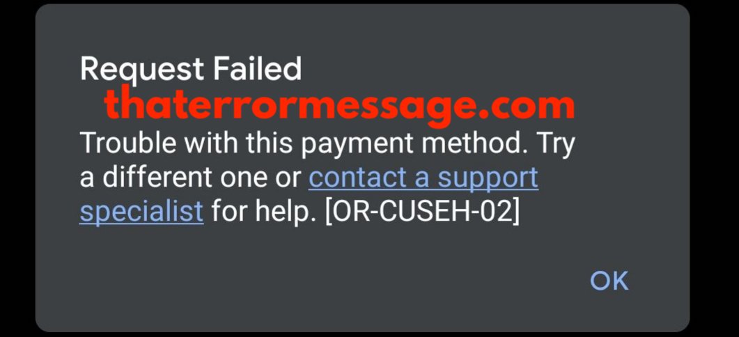 Trouble With This Payment Or Cuseh 02 Request Failed Google Pay