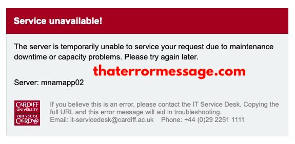Service Unavailable Cardiff University