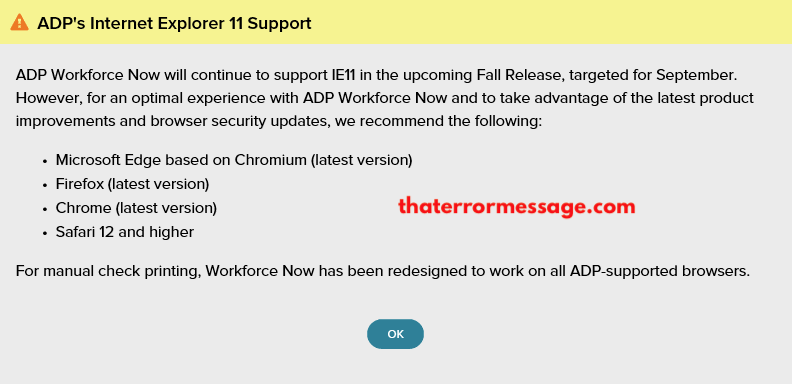 Adp Internet Explorer 11 Support