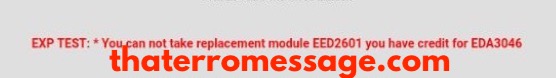You Cannot Take Replacement Module Eed2601 Unisa