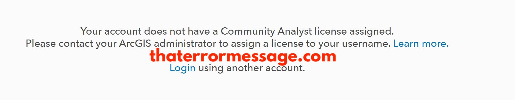 Account Does Not Have A Community Analyst License Assigned