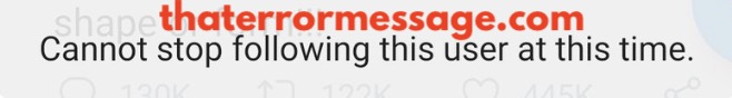 Cannot Stop Following This User At This Time Twitter