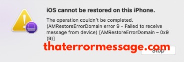 Ios Cannot Be Restored On This Iphone 0x9 9
