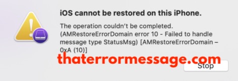 Ios Cannot Be Restored On This Iphone 0xA 10
