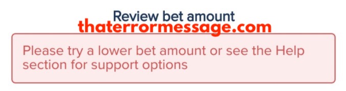 Please Try A Lower Bet Amount Fanduel