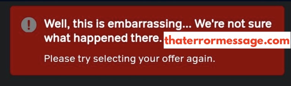 Please Try Selecting Your Offer Again Now Tv