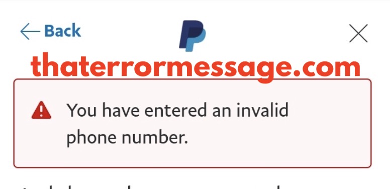You Have Entered An Invalid Phone Number Paypal