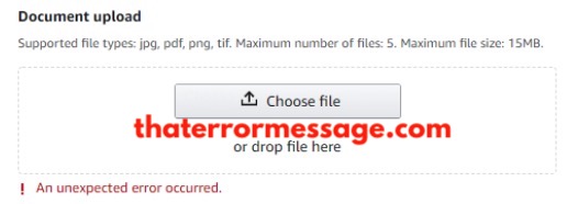 An Unexpected Error Occurred Amazon