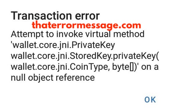 Attempt To Invoke Virtual Method Trust Wallet App