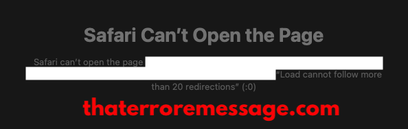 Load Cannot Follow More Than 20 Redirections Safari