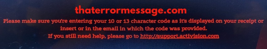 Make Sure You Are Entering Your 10 0r 13 Character Code Call Of Duty