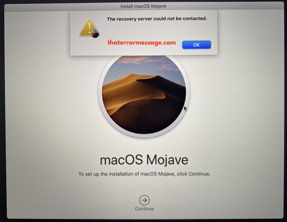 The Recovery Server Could Not Be Contacted Mac