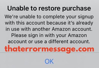Unable To Restore Purchase Amazon