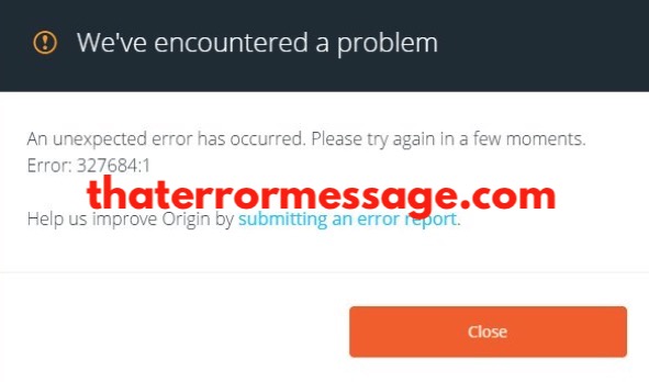 Unepected Error Has Occurred 327684 1 Ea