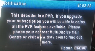 E102 29 Dstv Error