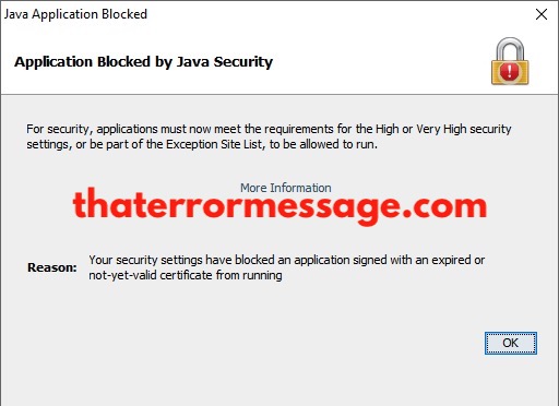 Application Blocked By Java Security
