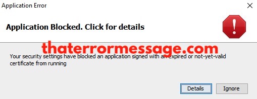 Your Security Settings Have Blocked An Application Signed With An Expired Certificate Java