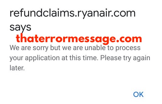 Unable To Process Your Application At This Time Ryanair
