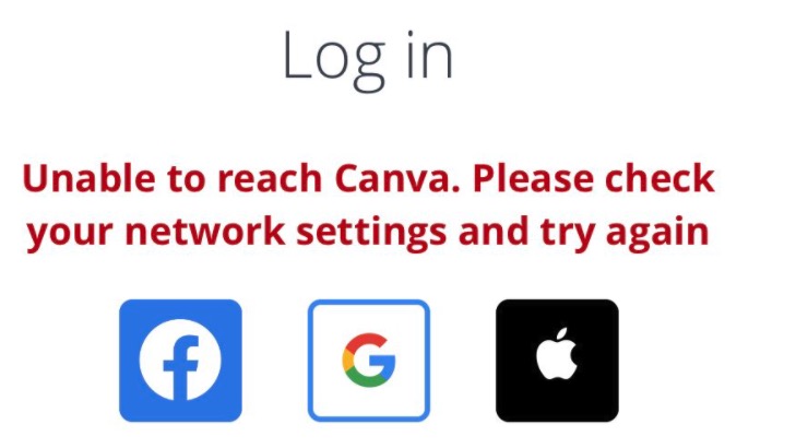 Unable To Reach Canva