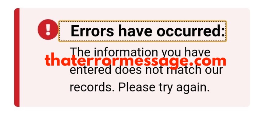 Information You Entered Does Not Match Our Records Irs