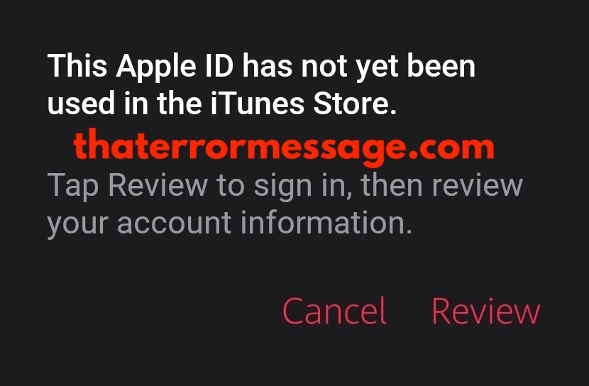 Your Apple Id Has Not Yet Been Used In The Itunes Store
