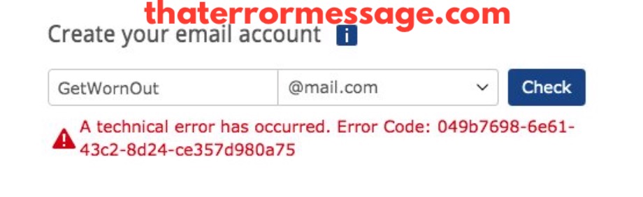 A Technical Error Has Occurred Mail Dot Com