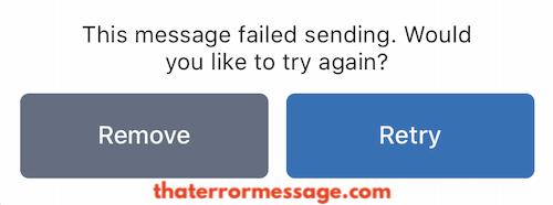 The Message Failed Sending Would You Like To Try Again