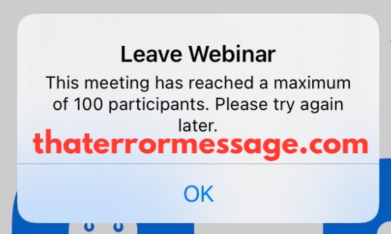 Meeting Has Reached A Maximum Of 100 Participants Zoom