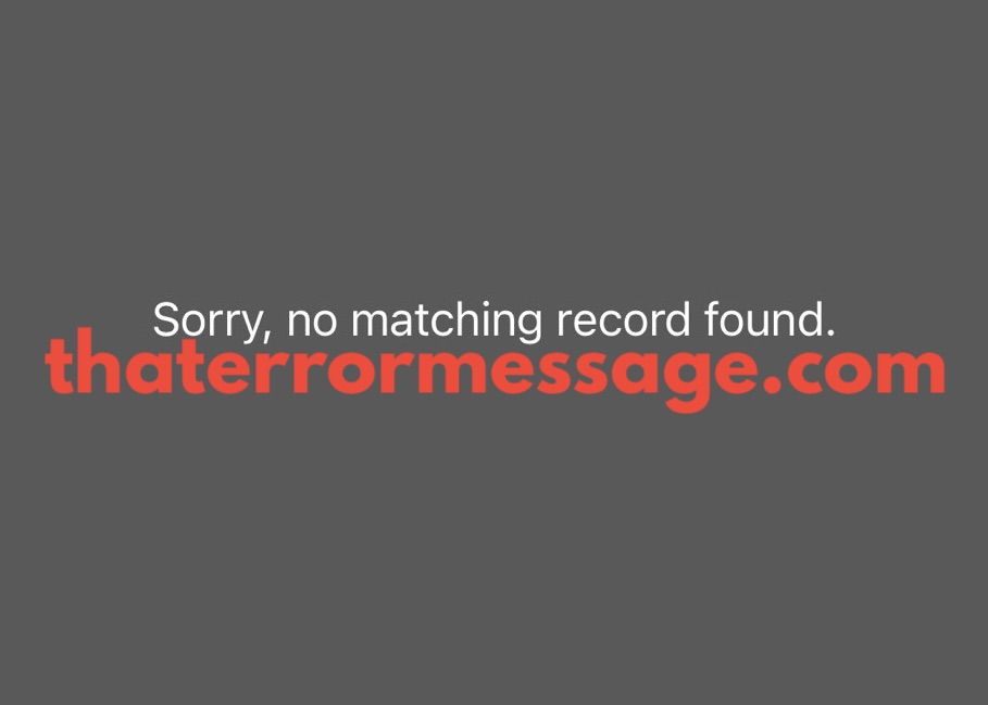 Sorry No Matching Record Found Vodafone