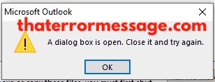A Dialog Box Is Open Outlook
