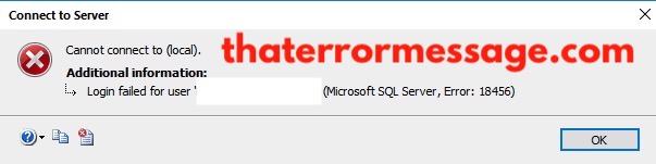Cannot Connect To Local Sql Server Error 18456