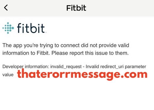 App Youre Trying To Connect Did Not Provide Valid Information To Fitbit