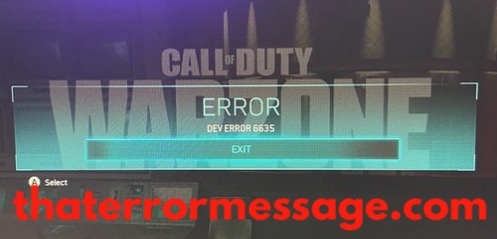 Dev Error 6635 Call Of Duty