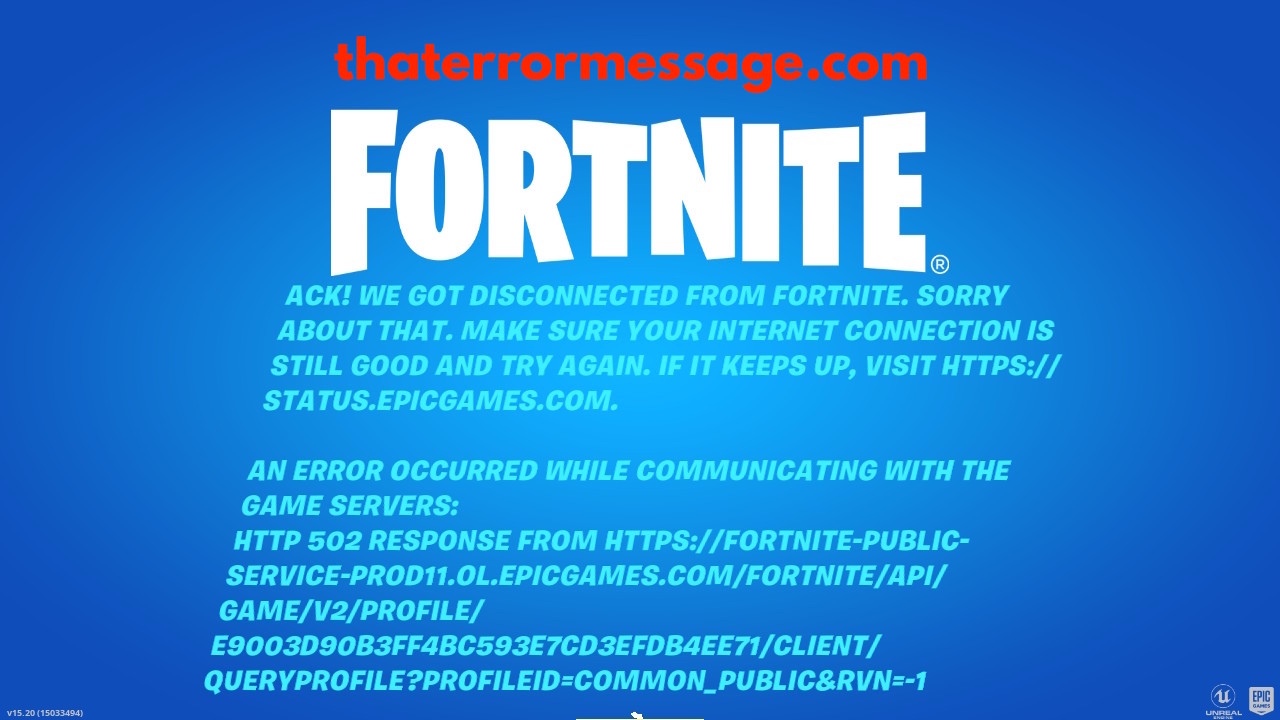 Http 502 Response Error Fortnite