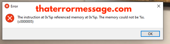 Instruction At 0 Referenced Memory At C0000005 Jagex