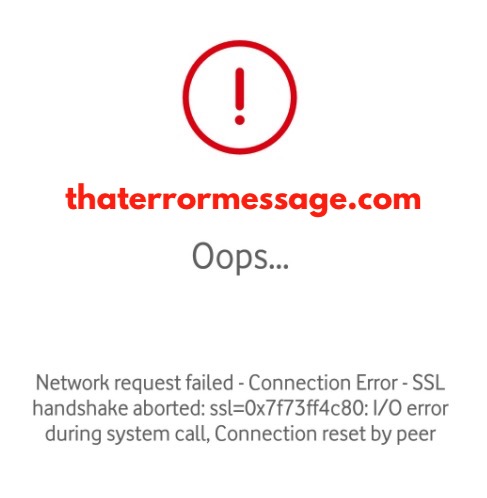 Network Request Failed Connection Error Ssl Handshake Aboted Vodacom