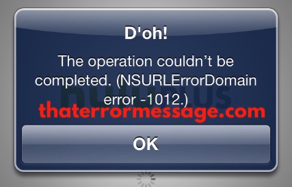 Nsurlerrordomain Error 1012