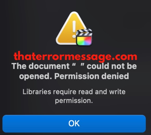 The Document Could Not Be Opened Final Cut Pro