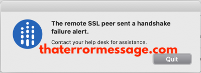 The Remote Ssl Peer Sent A Handshake Failure Alert